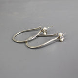 Silver Pearl Hoop Earrings