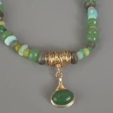 Aventurine Statement Necklace, Green Gemstone Necklace, Emerald Necklace, Chunky Necklace, Green Multi Stone Necklace, Pendant Necklace