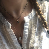 Oxidized Silver Moonstone Chain Necklace