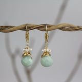Small Amazonite Pearl Drop Earrings