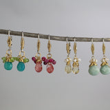 Small Amazonite Pearl Drop Earrings