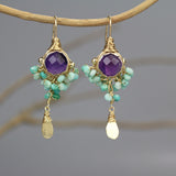 Amethyst Amazonite Goddess Earrings