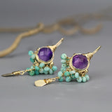 Amethyst Amazonite Goddess Earrings