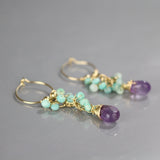 Amazonite Cluster Hoop Earrings
