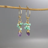 Amazonite Cluster Hoop Earrings