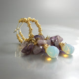 Amethyst Cluster Hoop Earrings