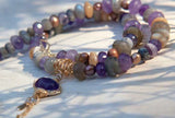 Amethyst Gemstones Eye Necklace with Labradorite