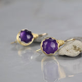 Wire Wrapped Amethyst Earrings
