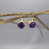 Wire Wrapped Amethyst Earrings