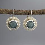 Silver Aquamarine Queen Earrings