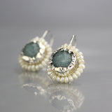 Silver Aquamarine Queen Earrings