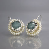 Silver Aquamarine Queen Earrings