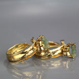 African Turquoise Golden Hoop Earrings