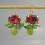 Pink Cubic Zirconia  Big Bee Earrings