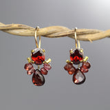 Red CZ Garnet Bee Earrings
