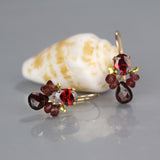 Red CZ Garnet Bee Earrings