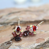 Red CZ Garnet Bee Earrings