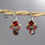 Red CZ Garnet Bee Earrings