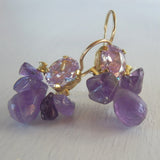 Purple Zircon Amethyst Bee Earrings
