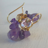 Purple Zircon Amethyst Bee Earrings
