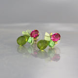 Pink Zircon Bee Stud Earrings