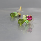 Pink Zircon Bee Stud Earrings