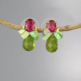 Pink Zircon Bee Stud Earrings