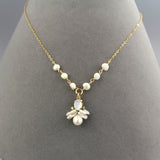 Pearl Beaded Bee Necklace