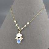 Pearl Beaded Big Bee Necklace