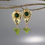 Green Peridot Big Protection Earrings