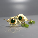 Green Peridot Big Protection Earrings