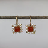 Carnelian Pearl Victoria Earrings