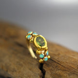 Solid Gold Peridot Caterina Ring