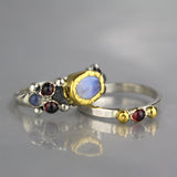 Moonstone Caterina and Garnet Ring Set