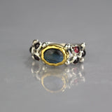 Gold Labradorite Garnet Caterina Ring