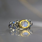 Rainbow Moonstone and Labradorite Caterina Ring