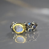 Rainbow Moonstone and Labradorite Caterina Ring