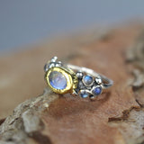 Rainbow Moonstone and Labradorite Caterina Ring