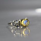 Rainbow Moonstone and Labradorite Caterina Ring