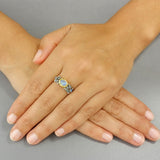 Rainbow Moonstone and Labradorite Caterina Ring