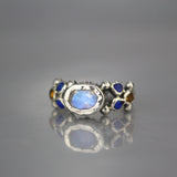 Silver Moonstone Lapis Caterina Ring