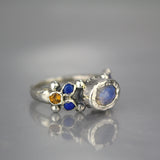 Silver Moonstone Lapis Caterina Ring