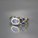Silver Moonstone Lapis Caterina Ring