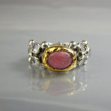 24K Solid Gold Rhodonite Caterina Ring