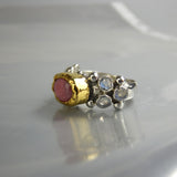24K Solid Gold Rhodonite Caterina Ring