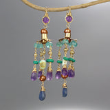 Amethyst Big Chandelier Earrings