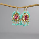 Amazonite Fuchsia Cherkes Earrings