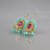 Amazonite Fuchsia Cherkes Earrings