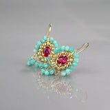 Amazonite Fuchsia Cherkes Earrings