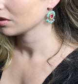 Amazonite Fuchsia Cherkes Earrings
